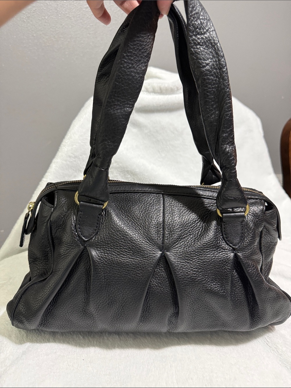 Cole Haan Hazelle ll Black Pebbled Leather Bag